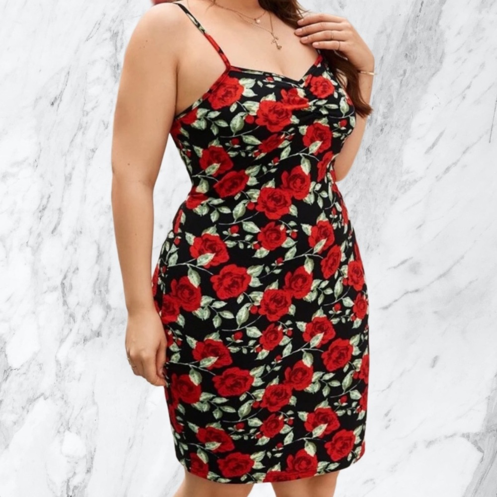 🆕 ROSE FLORAL PRINT DRESS - Picture 2 of 4